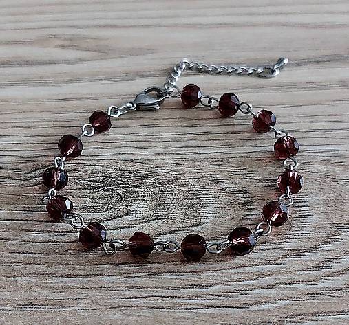 Náramky - Náramok ketlovaný sklo+oceľ (fialová) - 17122528_