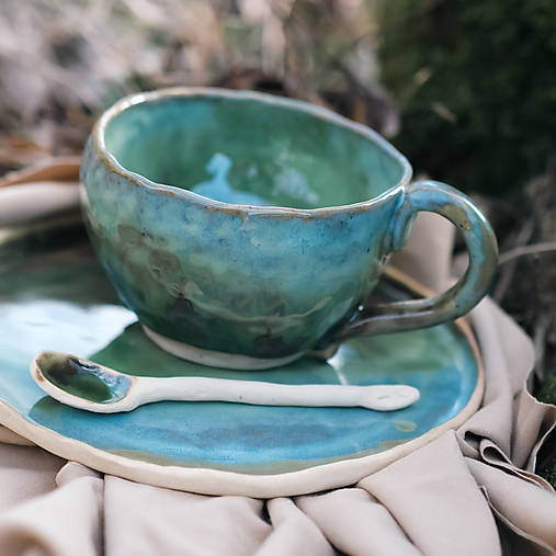 Nádoby - Zelenkavo-modrý set - 17123044_