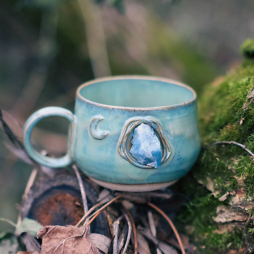 Nádoby - Magický hrníček (Tyrkysová) - 17123654_