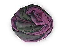 Šály a nákrčníky - "purple&green"  hodvábny šál skladom - 17123700_