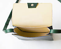 Kabelky - Dámská kožená crossbody kabelka | zelená - 17124300_
