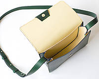 Kabelky - Dámská kožená crossbody kabelka | zelená - 17124316_