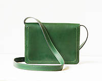 Kabelky - Dámská kožená crossbody kabelka | zelená - 17124430_