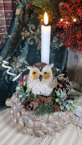 Dekorácie - SOVA v ŠIŠKE - IKEBANA - 17123423_
