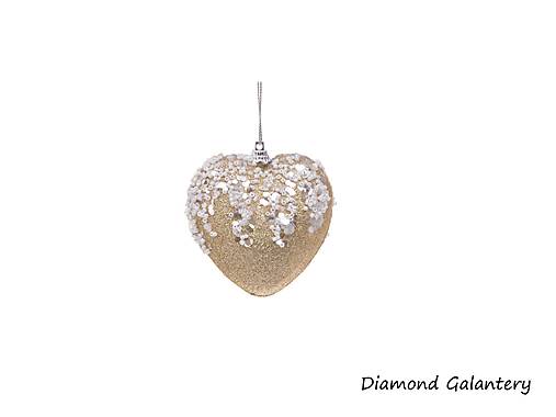 Polotovary - Srdce závesné - Zlaté - 80 mm (Zlatá) - 17125781_