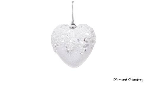 Polotovary - Srdce závesné - Zlaté - 80 mm (Biela) - 17125782_