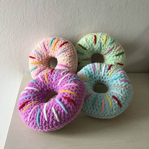 Hračky - * malý DONUT * fialovo ružový : z Puffy Fine - 17126856_
