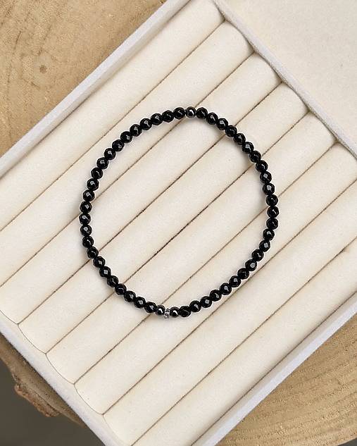 Pánsky náramok Hojnosť a Ochrana - Ónyx a Diamant