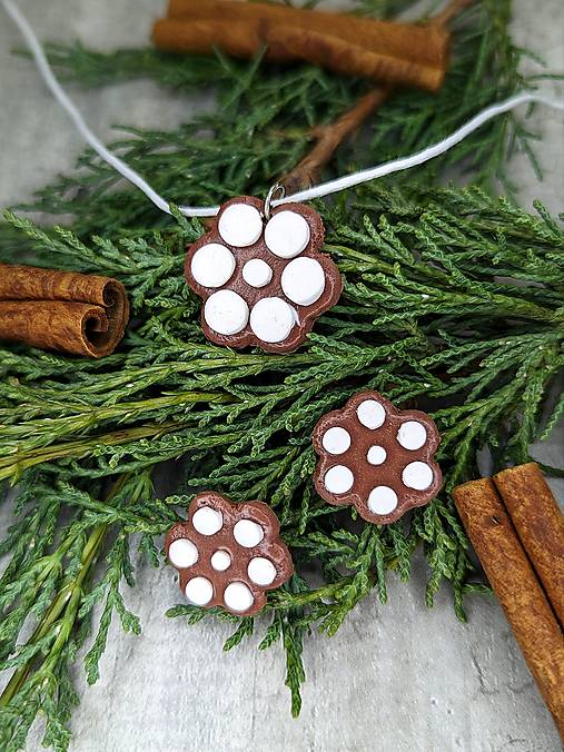 Sady šperkov - Medovníkové kvetinky, set vianočných šperkov - 17126291_