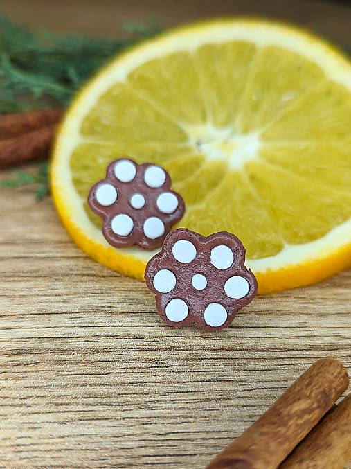 Sady šperkov - Medovníkové kvetinky, napichovacie náušnice - 17126317_