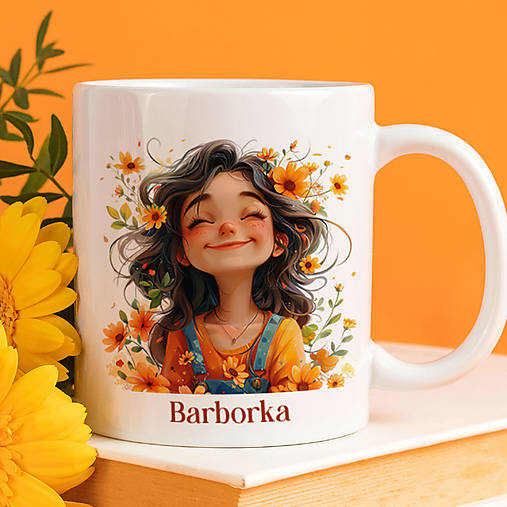 Nádoby - DIEVČATKO keramický hrnček s ľubovoľným menom - 17126367_