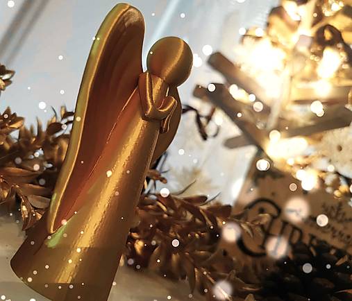 Dekorácie - Anjel na vrch stromčeka výška 15 cm , vianočná ozdoba 1ks (farba podľa výberu)  (Biela) - 17127281_