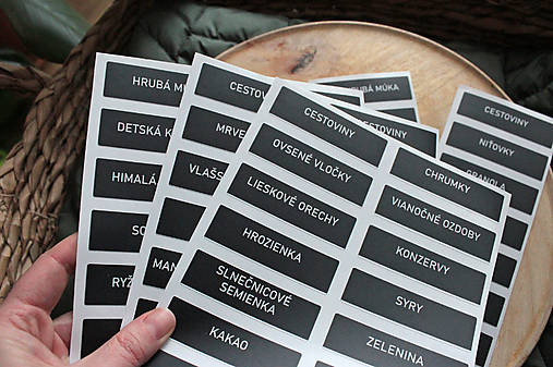 Úložné priestory & Organizácia - Výpredaj - sada čiernych pozdĺžnych nálepiek - 17130762_