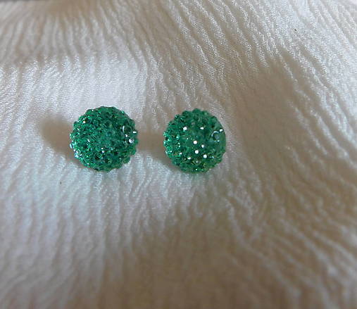 Náušnice - napichovačky trblietavé zelené - 17132516_