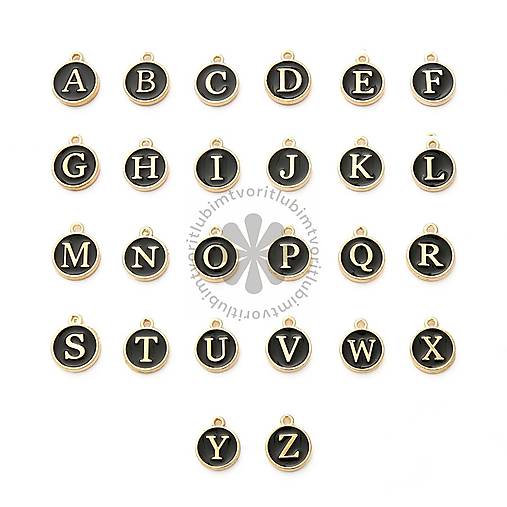 Komponenty - (6923) Prívesky s písmenkami, celá abeceda, 15x12 mm - 1 balenie (26 ks) - 17132447_