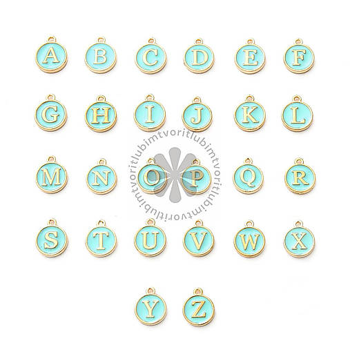 Komponenty - (6924) Prívesky s písmenkami, celá abeceda, 15x12 mm - 1 balenie (26 ks) - 17132451_