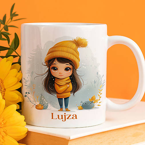 Nádoby - DIEVČATKO keramický hrnček s ľubovoľným menom - 17133123_