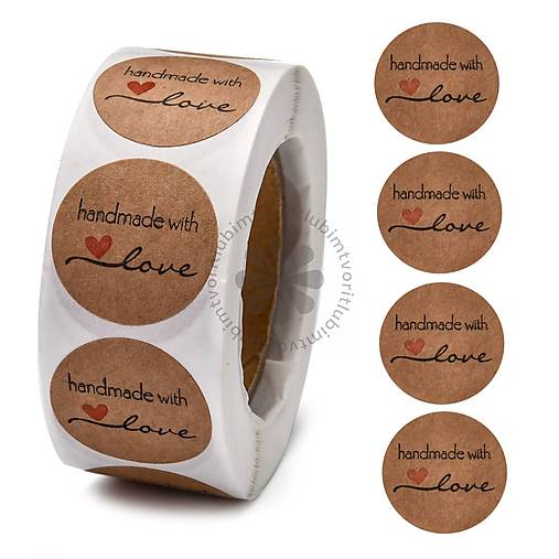 Papier - (6688) Nálepky, handmade - 1 rolka - 17137402_