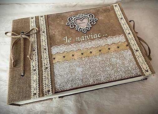 Papiernictvo - XXL hrubý fotoalbum v natur štýle formát A3 - 17138424_