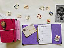 Papiernictvo - Diár 2025/ Doplniteľný diár Softwille Lila s brošňou - 17139534_