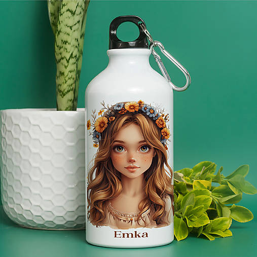 Nádoby - DIEVČATKO fľaša s ľubovoľným menom pre deti - 17139469_