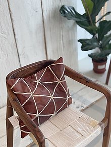 Úžitkový textil - Kožený povlak na polštář - 17138118_