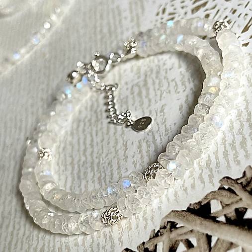 Luxury Moonstone Necklace AG925 / Náhrdelník mesačný kameň AG925, E059
