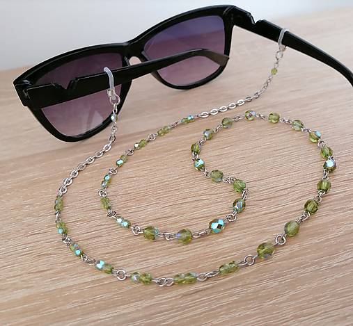 Iné šperky - Retiazka na okuliare - zelená - chirurgická oceľ - 17141264_