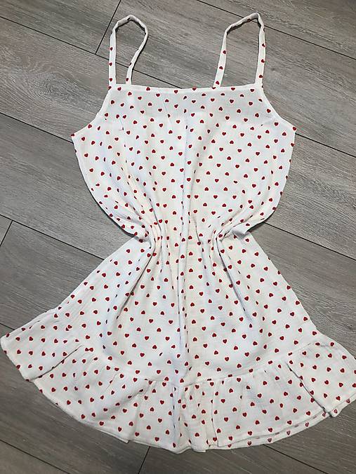 Nočná bielizeň - Nočná košielka - Srdiečko červené - 17142321_