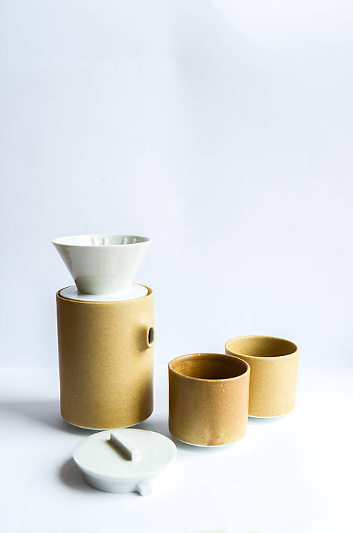 Nádoby - GEMERSKE pour over set (Béžová) - 17144204_