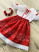 Detské oblečenie - Dievčenský kroj v červenom s bondúrou (122) - 17144621_