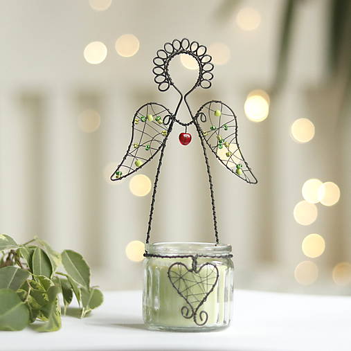 Sviečky - svietnik s anjelikom - 17145376_