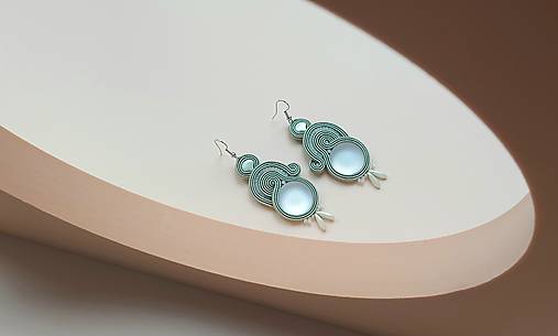 Náušnice - Salvia - soutache earring - ručne šité šujtášové náušnice - 17148800_