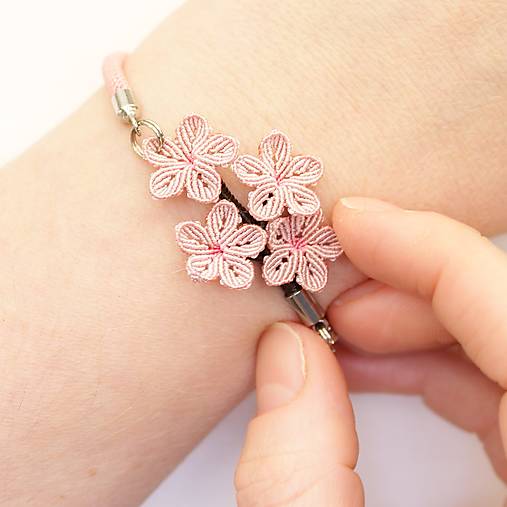 Ozdoby do vlasov - "Sakura" Makramé náramok II - 17151788_