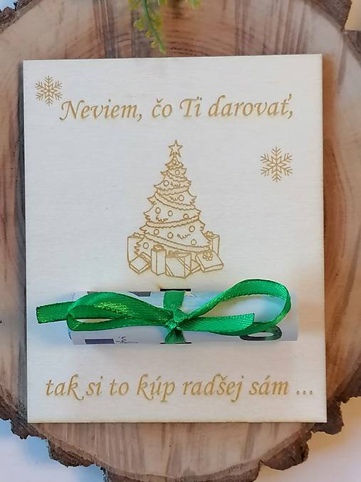 Papiernictvo - Vianočna drevena pohľadnica _ stromček - 17153486_