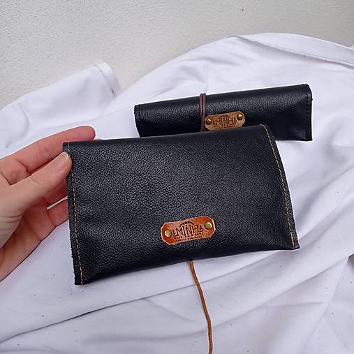 Iné doplnky - Obal na tabak (kožený) varianty (Čierna) - 17152245_