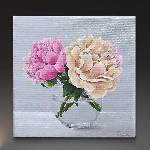 Obrazy - Zľava 30% Pivónie 20x20cm - 17153889_