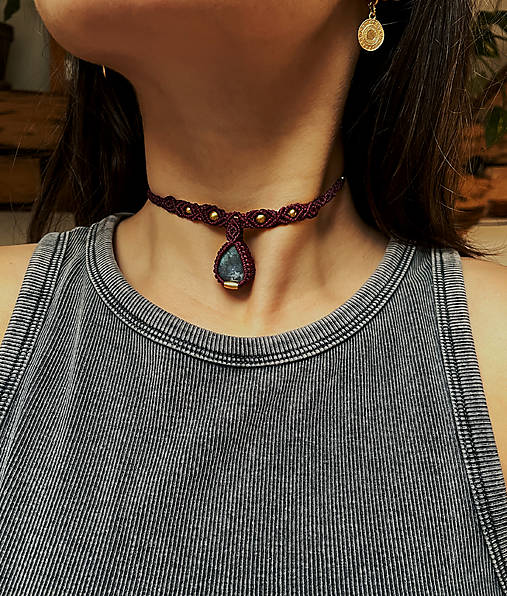 Náhrdelníky - Choker ametyst - 17154467_