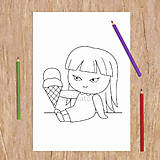 Hračky - Existenčníci so zmrzlinou omaľovánka - 17154230_