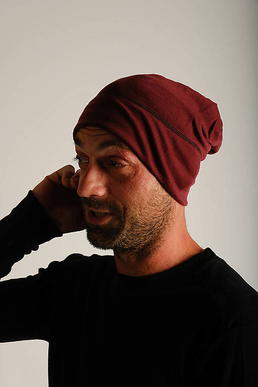 Čiapky, čelenky, klobúky - Merino čiapka pre dospelých dlhšia - unisex - 17156234_