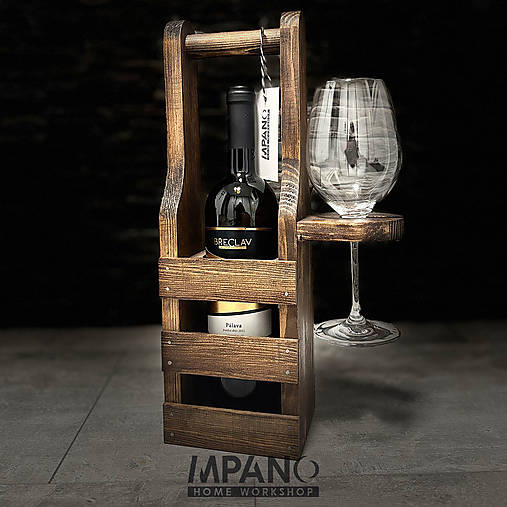 Dekorácie - Drevený nosič na víno - 17156784_