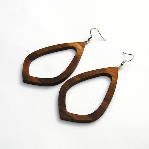 Náušnice - Drevené náušnice visiace - orechové - 17156254_