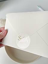 Úložné priestory & Organizácia - Svadobné nálepky s iniciálami - 100 (3,5 cm - Priehľadná/čierna) - 17157643_