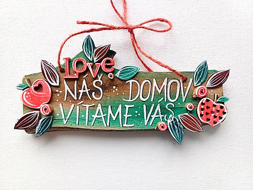 Dekorácie - Love Náš domov - vítame vás - 17158964_