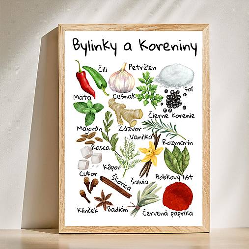 Hračky - Plagát Bylinky a korenie, montessori, PDF - 17159349_