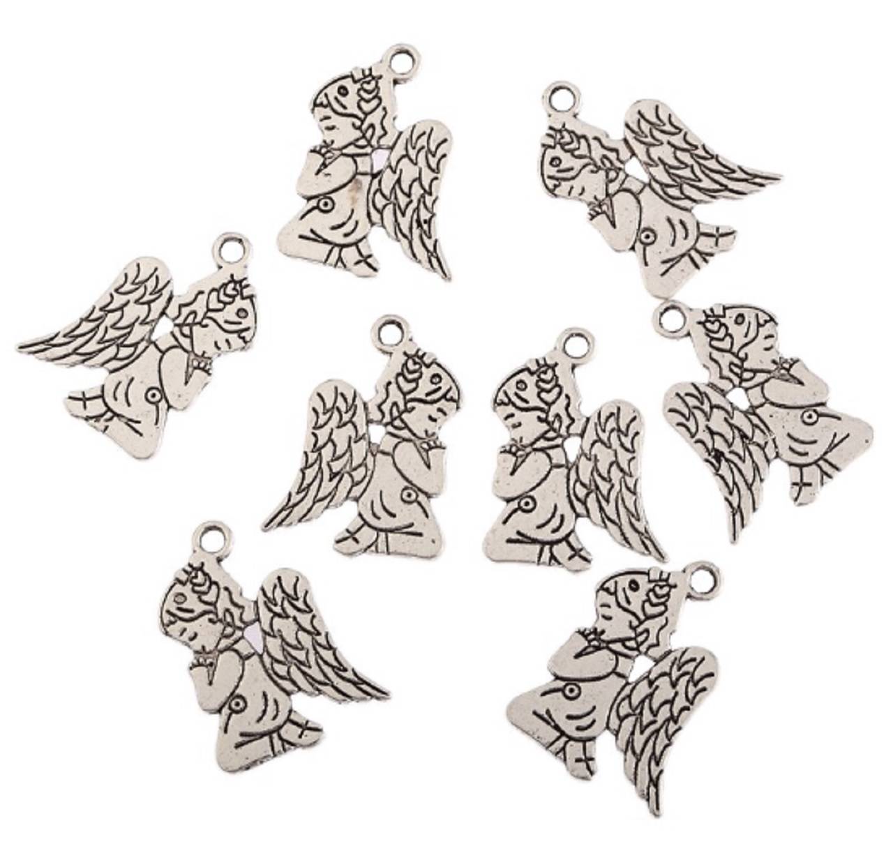 PR102 Prívesok anjel 1,7 x 2,1 cm (Strieborná)