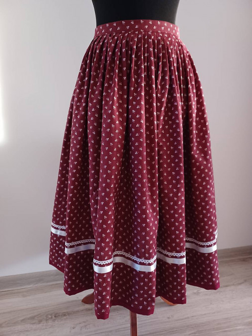Sukne - Bordová sukňa - Folklórna - 17162005_