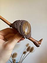 Ozdoby do vlasov - Macrame spona/ihlica do vlasov-jaspis - 17163284_