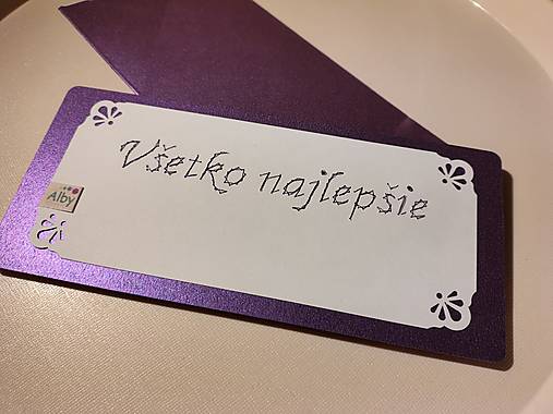 Papiernictvo - Krátke blahoželanie (Fialová) - 17164045_
