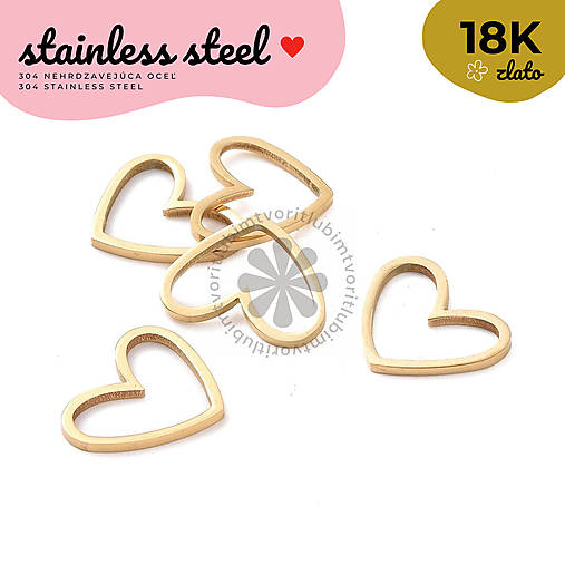 Komponenty - (7475) Srdiečko, 13 mm - 1 ks - 17165989_